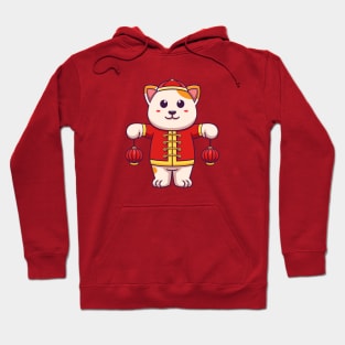 Cute Chinese cat artwork Hoodie